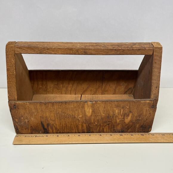 Handcrafted Handyman Carpenter Wood Tool Box - Picture 4 of 7